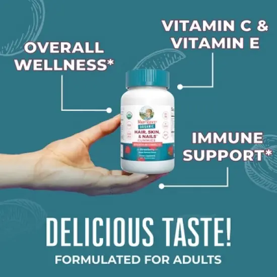 MaryRuth's Organic Hair Skin & Nails Vegan Gummies - Strawberry - 60ct image {2}