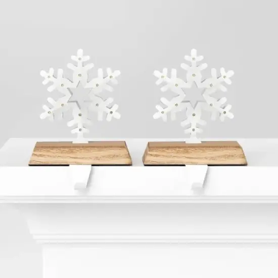2pk Christmas Lit Snowflake Stocking Holder - Wondershop&trade; image {2}