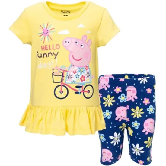 Peppa Pig Girls Graphic T-Shirt and Shorts Set Toddler image {8}