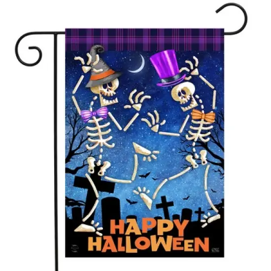 Briarwood Lane Halloween Garden Flag 12x18 For Outdoor Dancing Skeletons For Halloween Garden Flag Flags For Outside image {1}