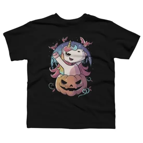 Boy's Design By Humans Spooky Unicorn Funny Cute Magic Halloween By EduEly T-Shirt image {5}