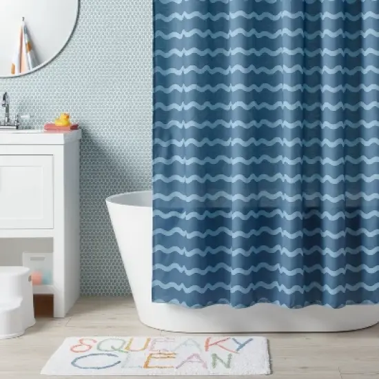 Wave Kids' Shower Curtain Blue - Pillowfort&trade; image {1}