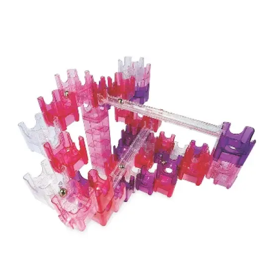 MindWare Q-BA-Maze: Sparkle Marble Run Builder Set &ndash; Ages 6 and Up - Over 140 Pieces Included image {1}