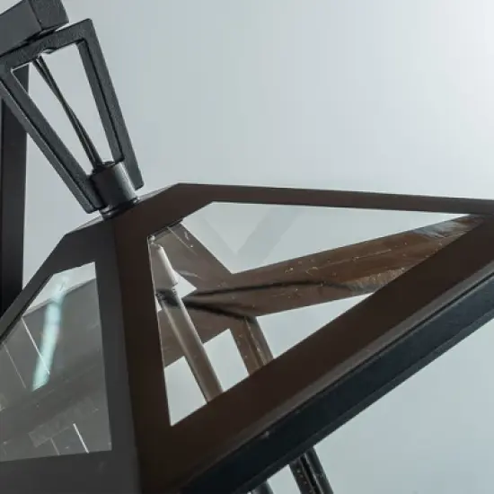 ALOADECOR Classic Outdoor Wall Lantern Matte Black Wall Sconce with Clear Tempered Glass Open Bottom Wall Mount Light Fixture for Entryway image {4}