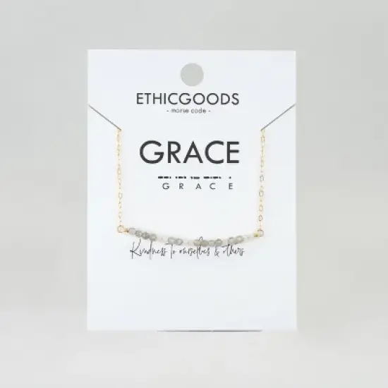 ETHIC GOODS Women's Dainty Stone Morse Code Necklace [GRACE] image {1}