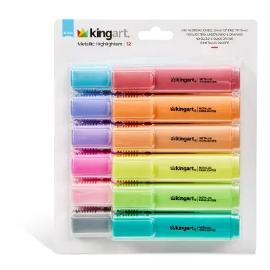 KINGART Highlighters 12 Metallic Colors image {3}