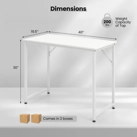 Costway Set of 2 / 4 /6 Conference Tables Rectangular Meeting Room Table for School or College Boardroom Desk Study Computer Desk White / Black image {7}