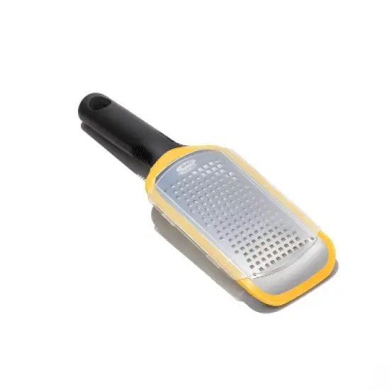 OXO Etched Medium Grater: Stainless Steel Handheld Cheese Grater with Soft-Grip Handle, Dishwasher-Safe, Yellow image {8}