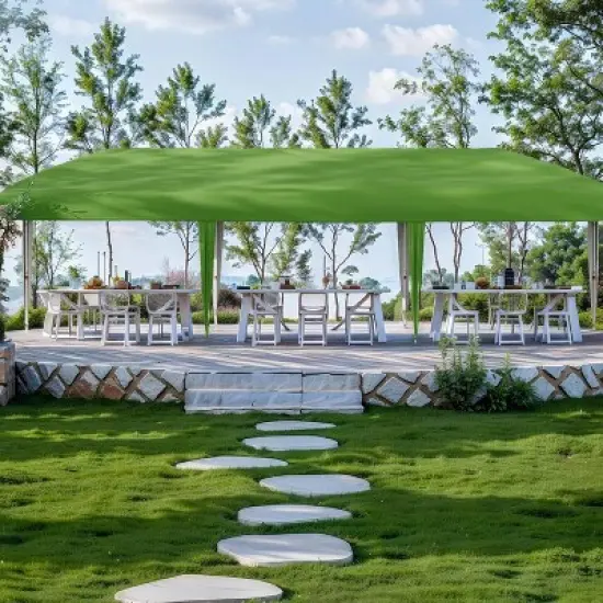 GustoWave Portable Outdoor 10x30 Ft Pop Up Canopy with 8 Sidewalls for camping image {7}