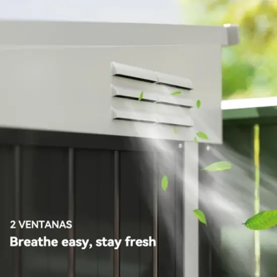 Outsunny Steel Garden Storage Shed, Lean to Shed Outdoor Metal Tool House with Lockable Door & Air Vents for Backyard Patio Lawn, White image {3}