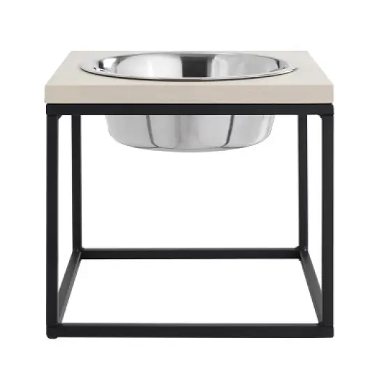Sam's Pets Dan Single Wood and Stainless Steel Pet Bowl image {4}