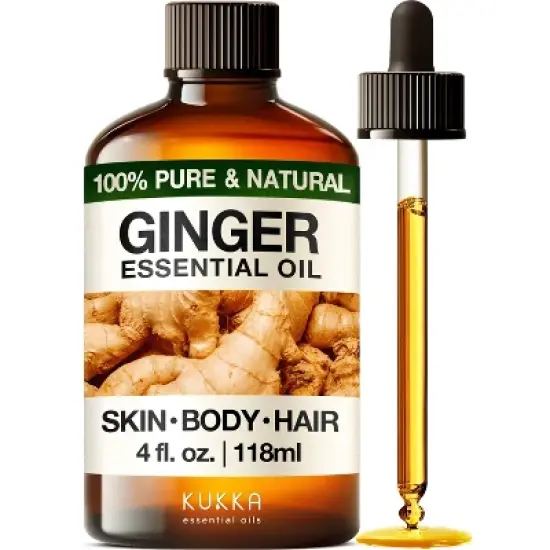KUKKA Ginger Essential Oil (4 Fl Oz / 118 ml) for Hair Skin & Massage image {6}