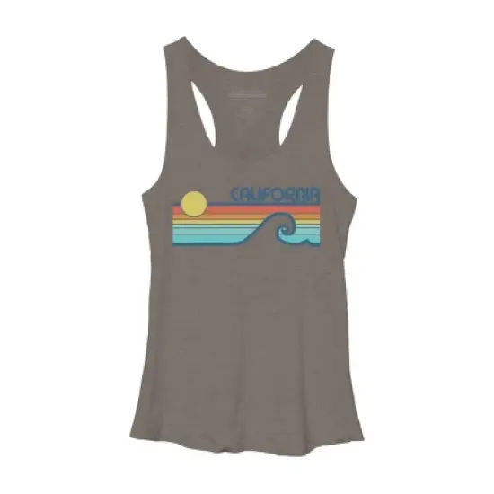 Women's Design By Humans California Retro Sunset By LuckyU Racerback Tank Top image {3}