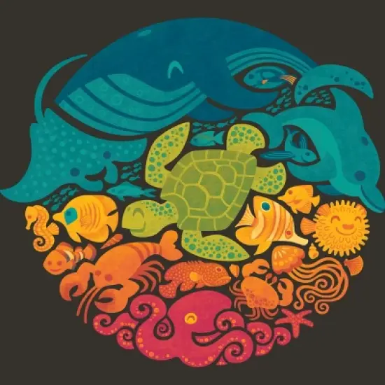 Junior's Design By Humans Aquatic Rainbow By Waynem T-Shirt image {1}