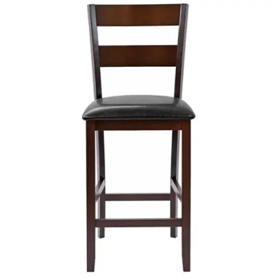 Costway 4-Pieces Bar Stools Counter Height Chairs w/ PU Leather Seat Espresso image {8}