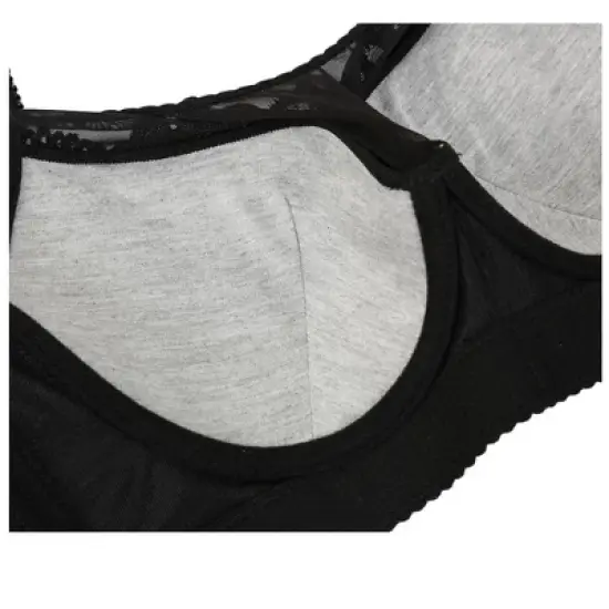 Allegra K Women Lace Front Full Coverage Push Up Non-Padded Underwire Cami Bra Lingerie image {3}