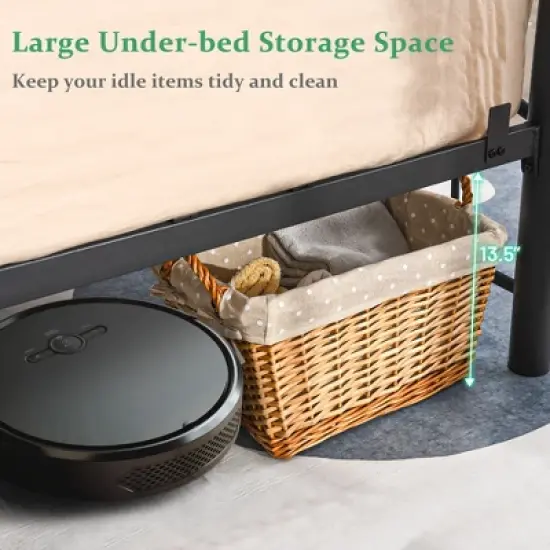 Costway Twin/Full/Queen Size Metal Bed Frame Platform Mattress Foundation with Headboard Footboard image {5}