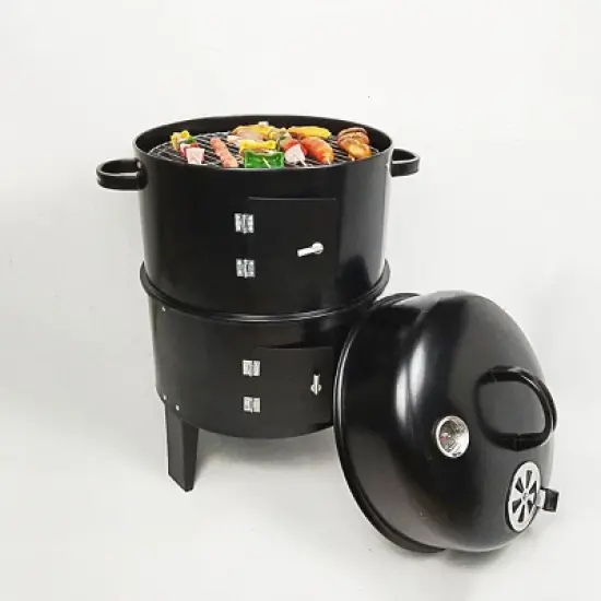 Dexmalle Outdoor double-layer grill,charcoal wood fired braising and smoking stove image {6}