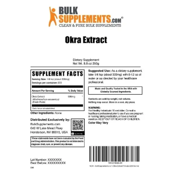 BulkSupplements Okra Extract Powder image {5}