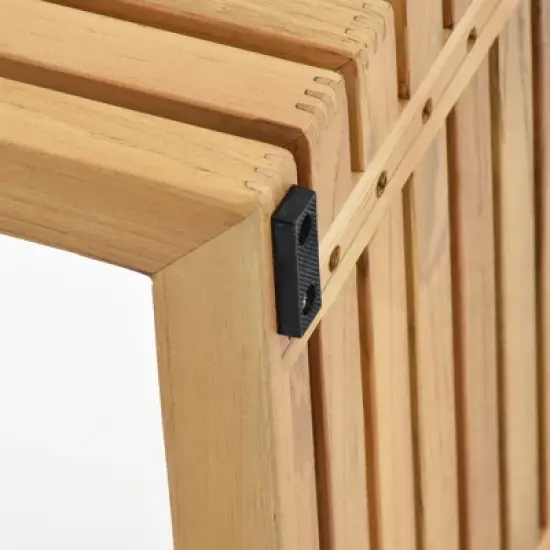 Decksplore 8PCS L-Shaped Sofa with Dining Table, Outdoor Teak Wood Sofa image {5}