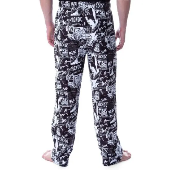 AC/DC Pajama Pants Men's Allover Band Tour Poster Loungewear Sleep Pants Multi image {1}