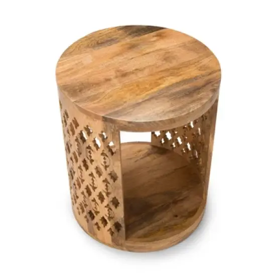 Brinley Round End Table Natural - Steve Silver image {1}