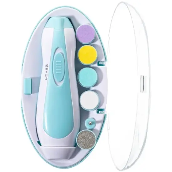 Baby Electric Nail Trimmer Kit with Light, Quiet Operation, 6 Interchangeable Heads for Gentle Precise Baby Nail Care and Polishing Baby Nail Trimmer image {6}