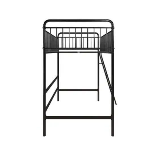 Twin Kaila Metal Loft Bed Black - Room & Joy image {8}