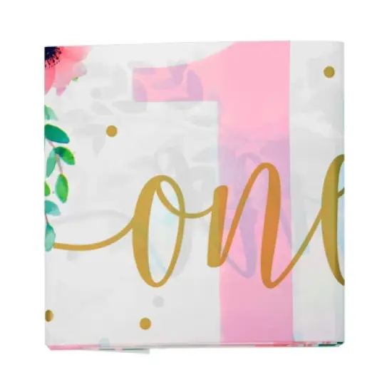 Sparkle and Bash 3 Pack Floral Plastic Tablecloth, Baby Girls First Birthday Decorations, 54x108 in image {7}