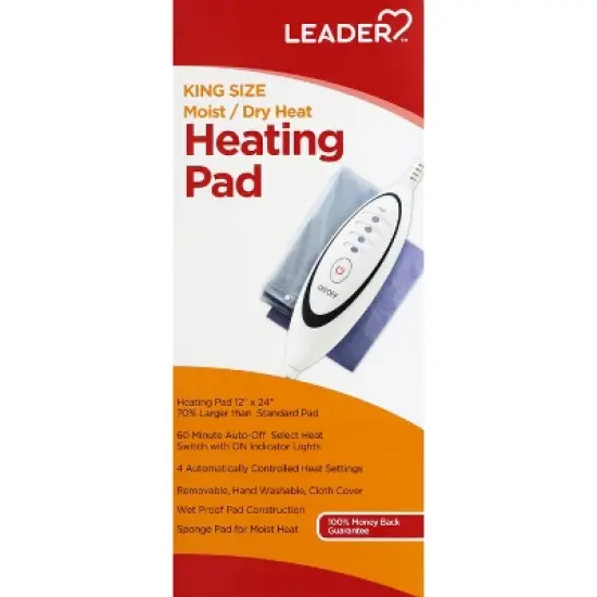 Leader Heating Pad Moist/Dry King Size, 1 Count image {1}