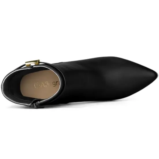 Allegra K Women's Stiletto Heels Pointed Toe Side Zip Ankle Boots image {4}