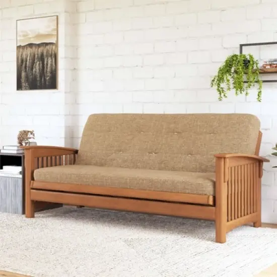 Full 8" Braga Pocket Spring Coil Polyester Linen Futon Mattress - Signature Sleep image {5}