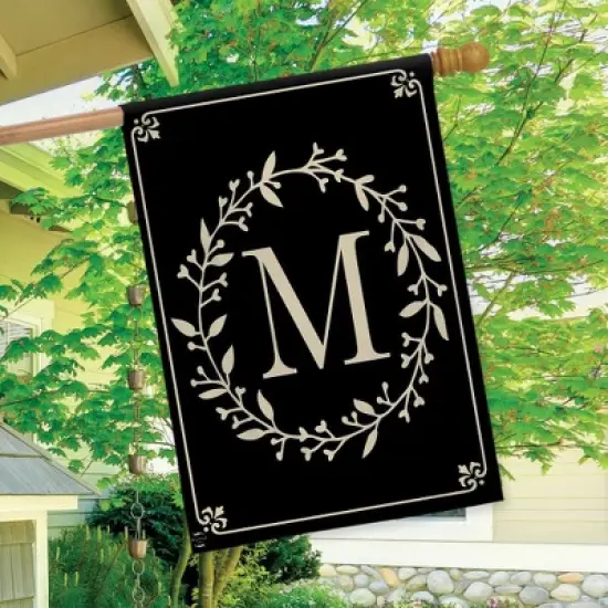 Briarwood Lane Classic Monogram Letter M House Flag Double-Sided 28" x 40" image {2}