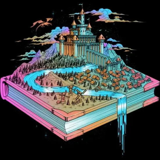 Junior's Design By Humans The World is a Book By Tobiasfonseca T-Shirt image {1}