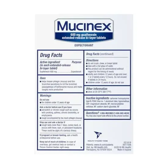 Mucinex Expectorant 600Mg Tablet 40Ct image {8}