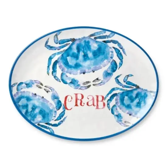 Certified International 2pc Beach House Crab Melamine Platter Set image {2}