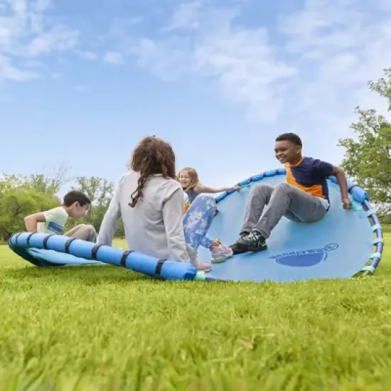 HearthSong 8-Foot WonderWave Outdoor Rocking Seesaw with Handles, Padded Frame, and Quick-Dry Mat image {8}