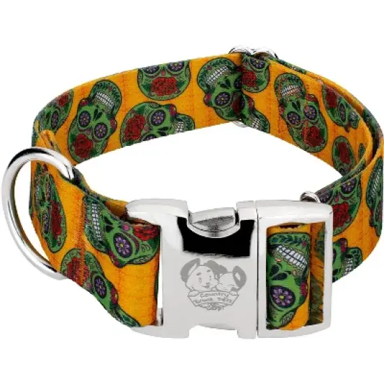 Country Brook Petz 1 1/2 Inch Premium Sugar Skulls Dog Collar image {4}