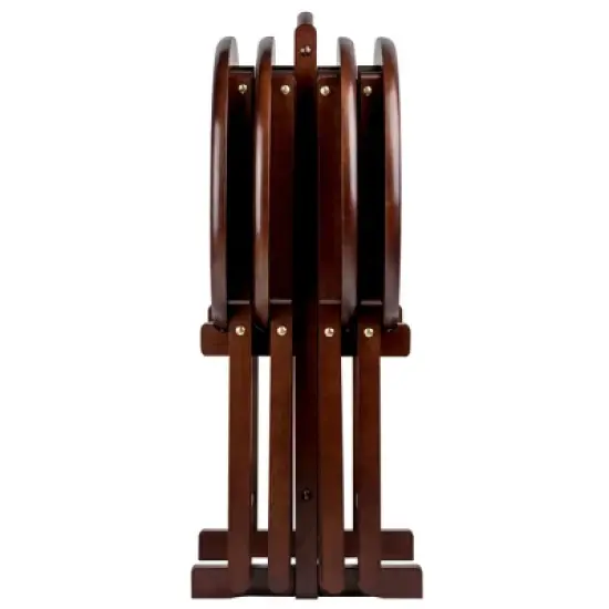 5pc Nathan Snack Table Set In Cappuccino Brown - Winsome image {3}