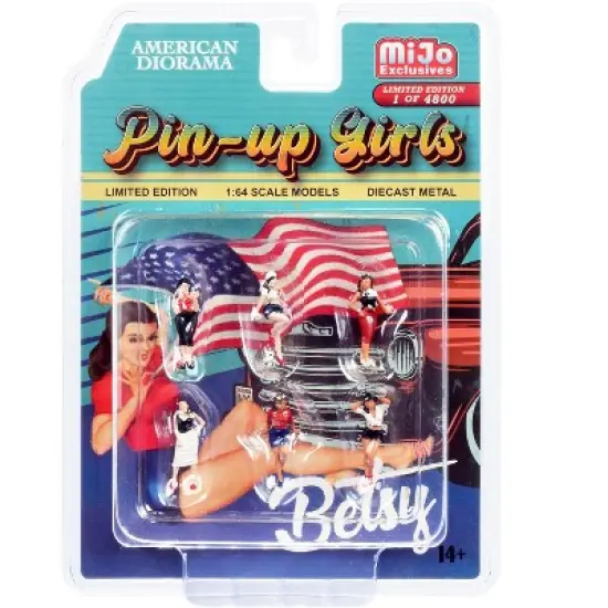"Pin-Up Girls" 6 piece Diecast Figurines Set Limited Edition to 4800 pieces Worldwide for 1/64 Scale Models by American Diorama image {1}