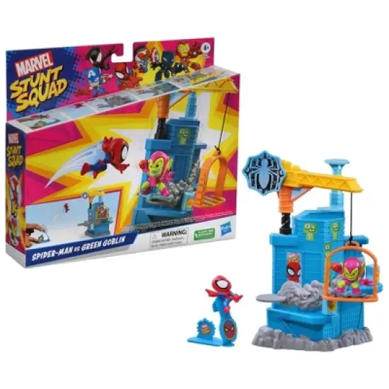 Marvel Stunt Squad Spider-Man vs Green Goblin Crane Smash Playset image {2}