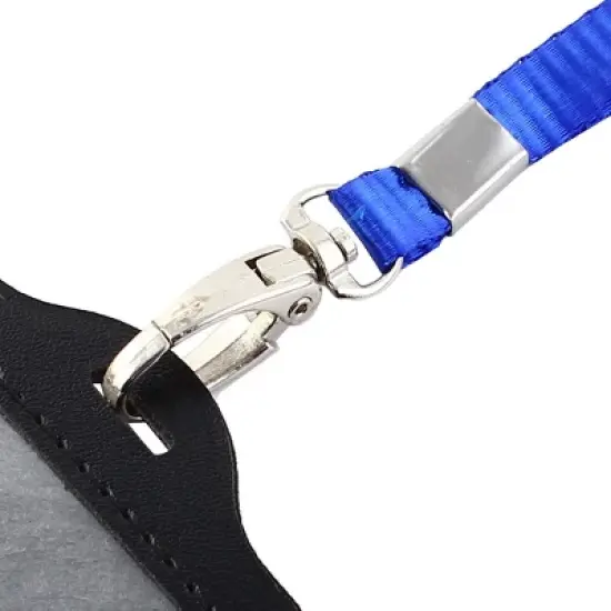 Unique Bargains Faux Leather Business ID Badge Card Vertical Holders Black Brown 2 Pcs image {4}