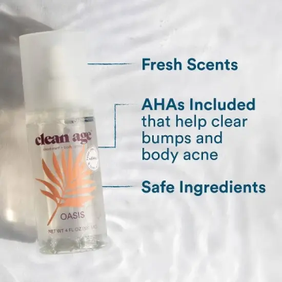 Clean Age Oasis AHA Deodorant + Body Spray for Teens - 4 fl oz image {2}