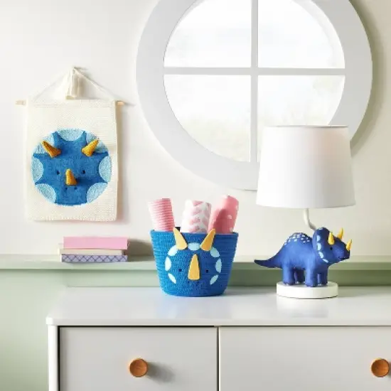 Coiled Rope Forest Animal Small Round Storage Basket - Dinosaur - Cloud Island&trade; image {1}