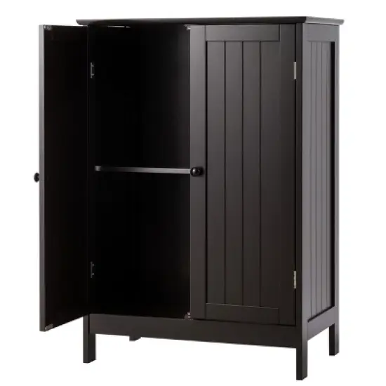 Bathroom Floor Storage Cabinet Double Door Kitchen Cupboard Shoe Cabinet Brown image {8}
