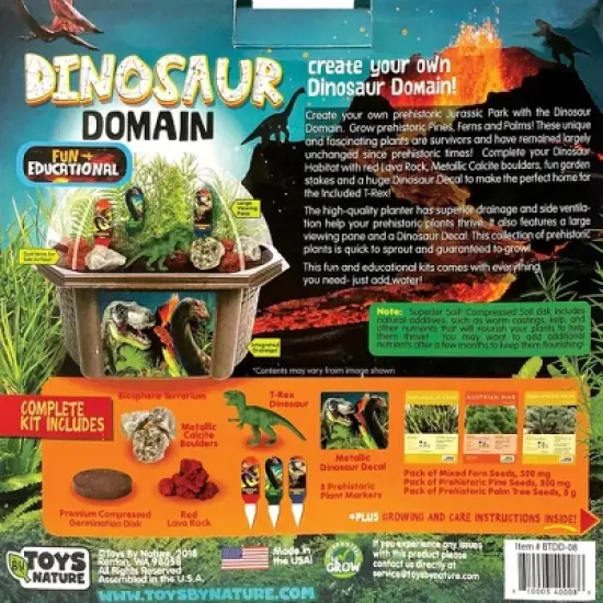 Toys By Nature: Dinosaur Domain - DIY Terrarium Kit, Prehistoric Plants & T-Rex image {2}