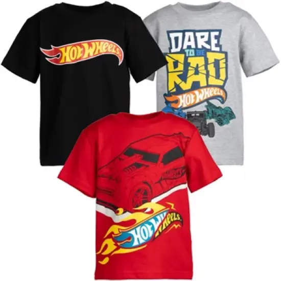 Hot Wheels 3 Pack Graphic T-Shirts Gray/Black/Red  image {10}