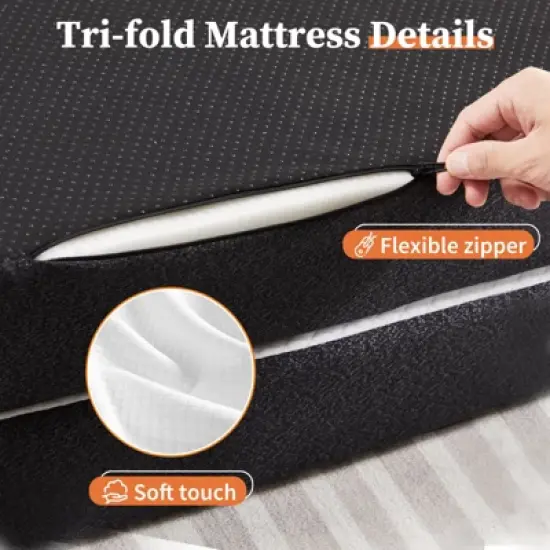 MAYEERTY Mattress - Twin Size Tri Folding Memory Foam Mattress image {7}