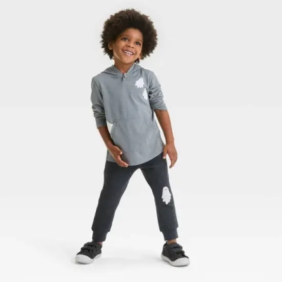 Toddler Boys' Halloween Fleece Long Sleeve Top and Jogger Pants Set - Cat & Jack&trade; Gray image {3}