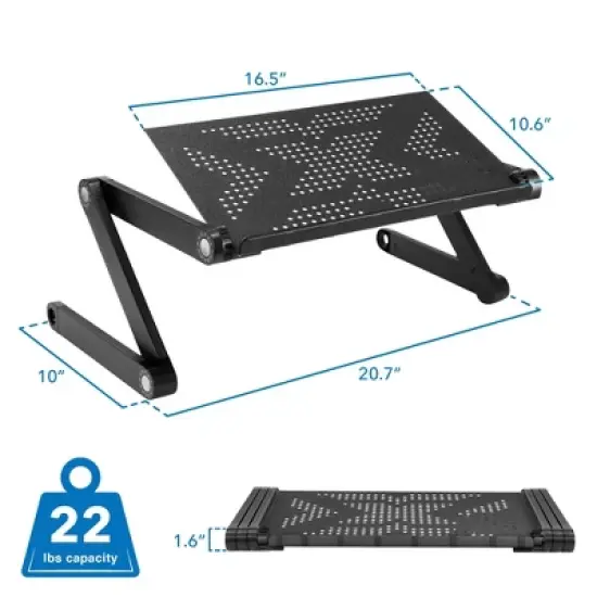 Mount-It! Adjustable Laptop Stand | Portable Standing Desk | Large Size Aluminum Bed Lap Tray Lightweight and Multi-Functional For Work, School & Home image {6}